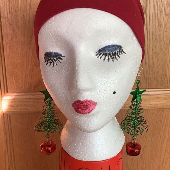 Earrings Exaggerated Christmas Tree Ornament Pierced Earrings - Picture 5 of 8